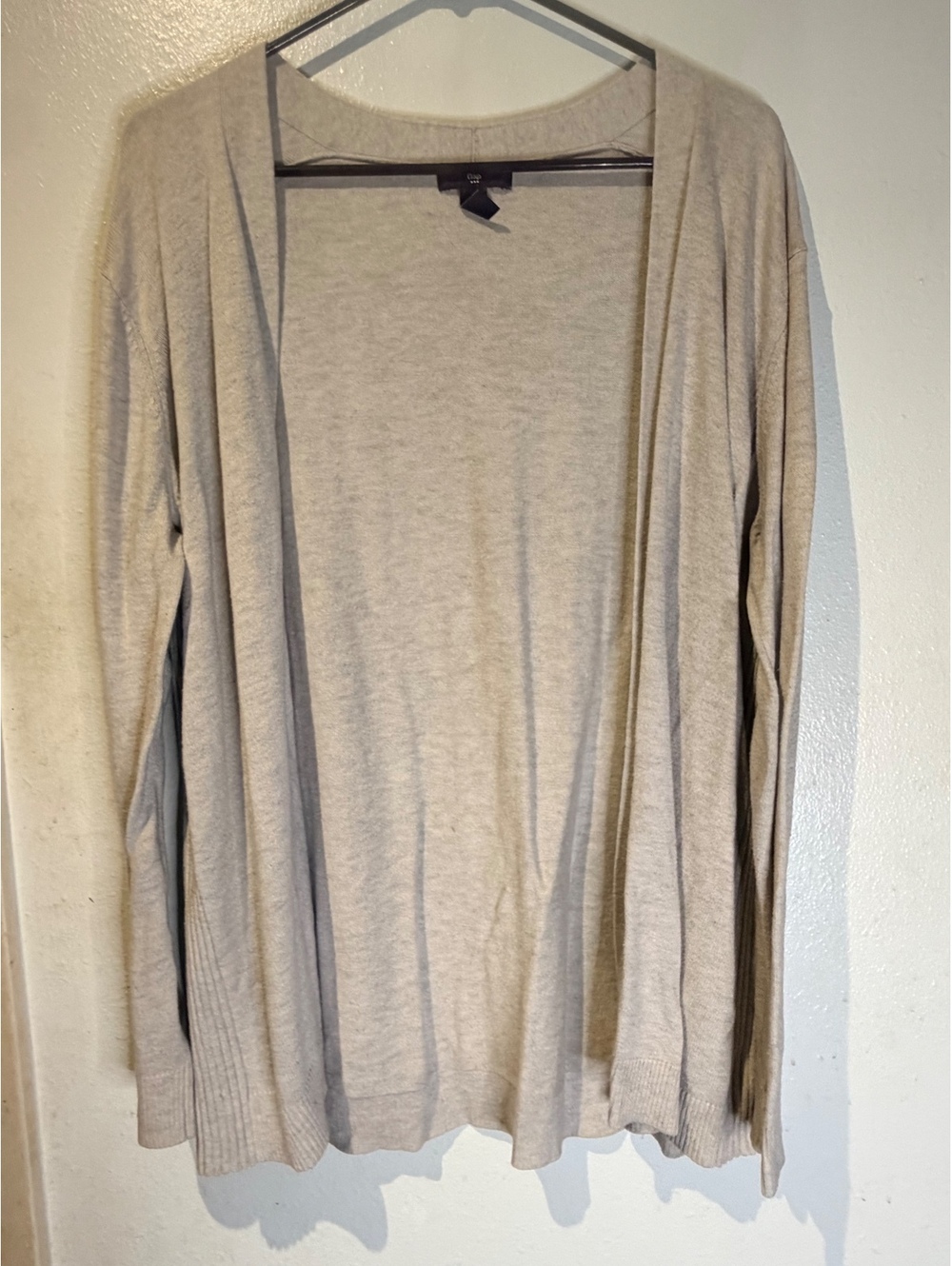 Gap XL gray Open Front Cardigan Sweater Cotton Nylon Acrylic Blend